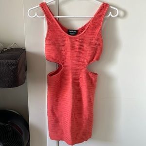 Bebe mini dress in coral